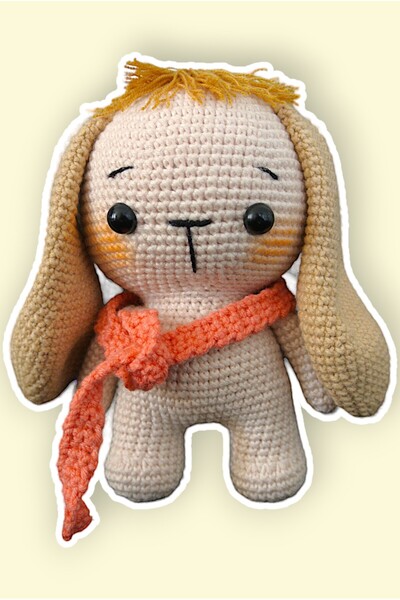 HeraLuxe %100 Organik El Örgüsü Atkılı Amigurumi Köpek