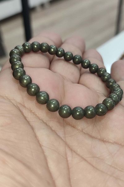 TAŞÇIZADE 6 mm Pyrite Stone Natural Bracelet