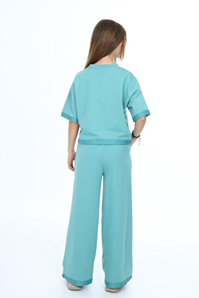 Asortik Kids Girl's 100% Cotton Oversize Half Sleeve Top and Bottom Tracksuit Set