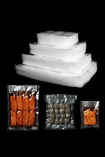 Eliz Party Tırtıklı Vakum Makinesi Poşeti Vakum Poşet Ev Tipi 18x22cm 50 Adet