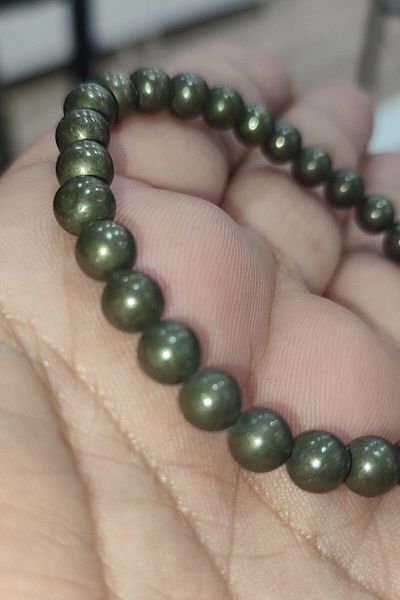 TAŞÇIZADE 6 mm Pyrite Stone Natural Bracelet