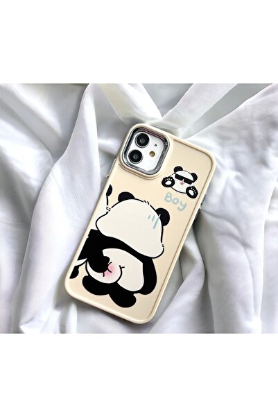 MİRAZ TASARIM iPhone 11 Cute Patterned Ecru Color Case