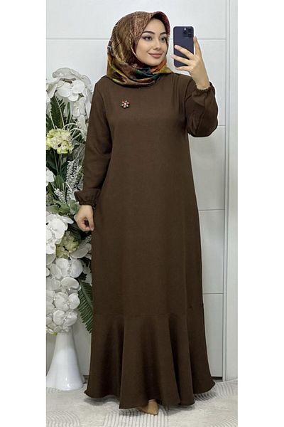 Ebrarengiz Moda ΛΙΝΟ ΓΥΝΑΙΚΕΙΟ ΦΟΡΕΜΑ ΜΕ ΚΑΡΦΙΤΣΑ