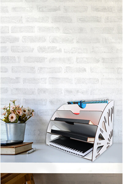 kutuTR Wooden Decorative Document Shelf File Desktop Organizer