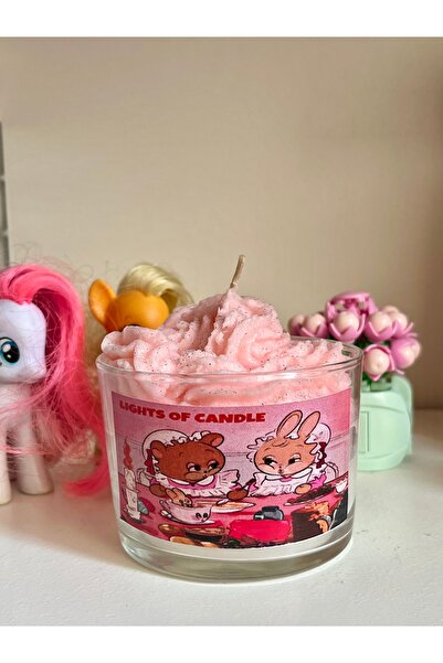lıghts of candle handmade & 2020 Pembe Kremalı Vanilya Kokulu Couqette Temalı...