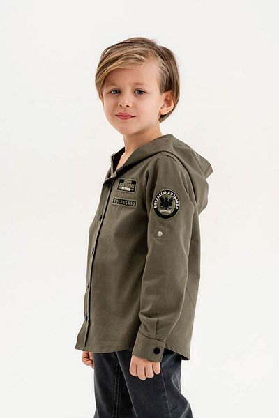 Gold Class Kidswear Cămașă pentru băiat, 100% bumbac, cu glugă, cu snap-on