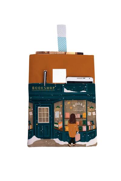 HRS Desenli Yıkanabilir Cepli Kitap Kılıfı 20 x 25 cm Çok Amaçlı Çanta Book C...