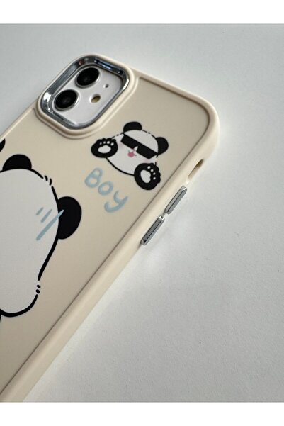 MİRAZ TASARIM iPhone 11 Cute Patterned Ecru Color Case