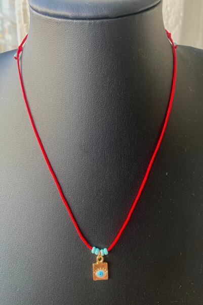 Shepidi Mavi nazar boncuklu kırmızı ip kolye