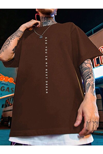 Deocept See You Printed Oversize ανδρικό μπλουζάκι Casual Boyfirend