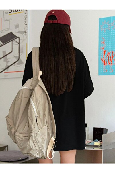 Deocept Μαύρο μπλουζάκι με στάμπα Vernal Record Oversize