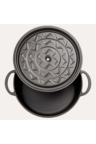 Sürel Black Iron Cast Shallow Pot 24 cm