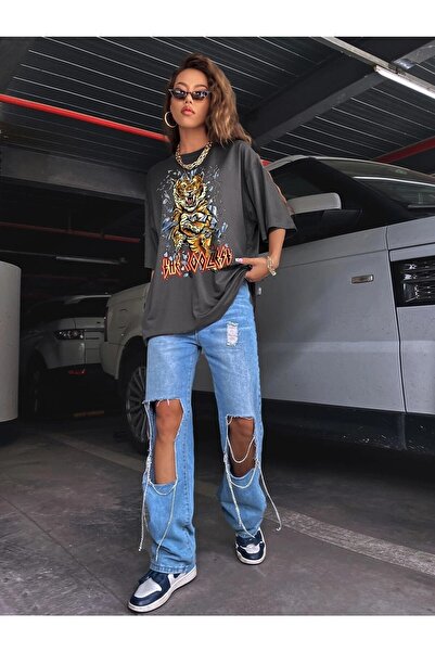 Deocept Фума Oversize футболка з принтом Tiger Letter