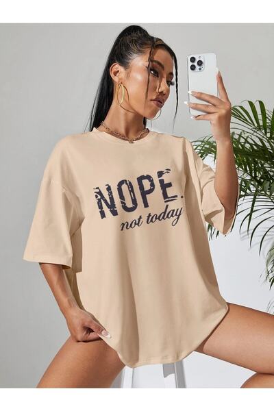 Deocept Γυναικείο μπλουζάκι Oversize Nope Not Today Printed