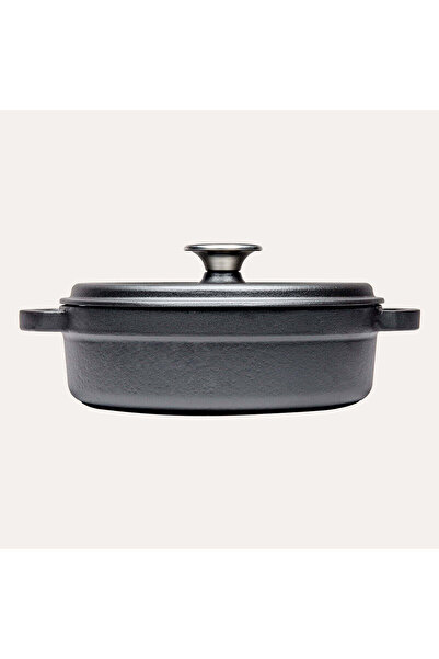 Sürel Black Iron Cast Shallow Pot 24 cm