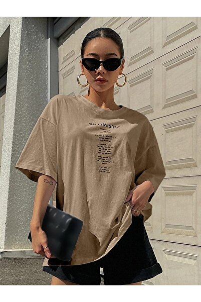 Deocept Oversize μπλουζάκι Optimistic Printed