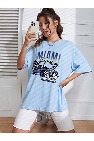 Deocept Speed Printed Oversize T-shirt Casual Boyfirend