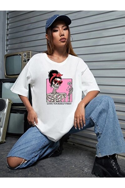 Deocept Salas Boyfriend Oversize T-shirt - Love Yourself First Printed