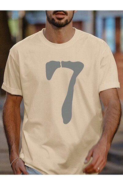 Deocept Ανδρικό μπλουζάκι Oversize με τυπωμένο 7 νούμερο Casual Boyfirend