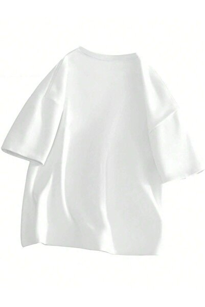 Deocept Ανδρικό μπλουζάκι με εμπριμέ λευκό Oversize Casual Boyfirend