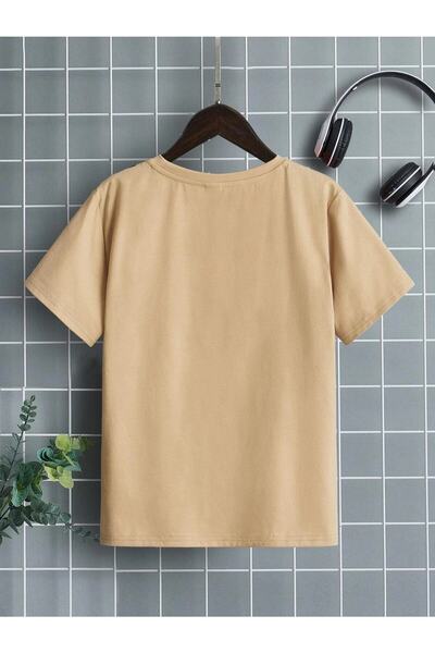 Deocept Μπλουζάκι Unisex Μπεζ Oversize Boston Printed