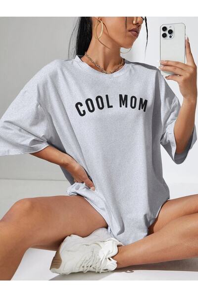 Deocept Tricou Salas oversize pentru femei cu imprimeu Cool Mom Boyfriend