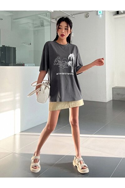 Deocept Фума Oversize T-shirt з принтом Plamıye