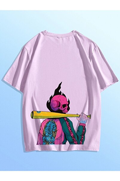 Deocept Μπάλα του μπέιζμπολ Skeleton Printed Oversize T-shirt Salas Boyfriend