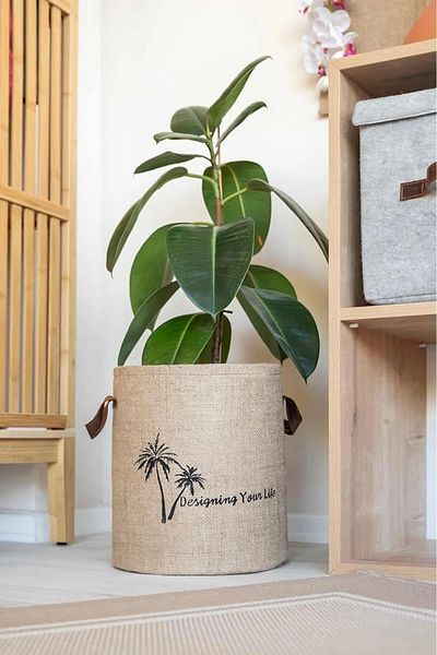 Bages Jute In-Cabinet Laundry Kids Room Toy Organizer Folding Storage Basket Organizer 30x32 cm