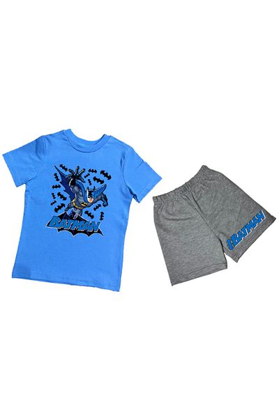 Batman Set pentru copii unisex din țesătură de bumbac cu imprimeu batman, cu mâneci scurte