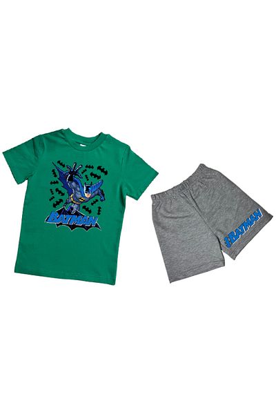 Batman Unisex batman printed cotton fabric short-sleeved children's double suit with shorts