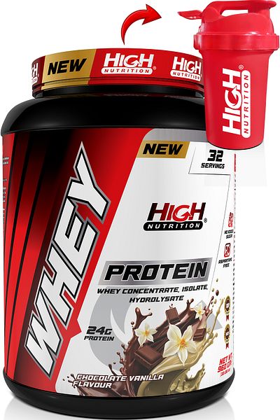 High Nutrition Vanilla Flavored ChocolateWheyProtein - 960 Gr, 24grPowder, 32 Serving Shakers Gift