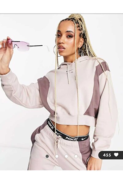 Nike Nike Ns Air Os Mod Women's Cream Crop Hoodie Sweatshirt DV8048-292