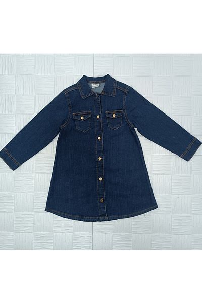 JABBER rochie denim fetita cu nasturi bleumarin