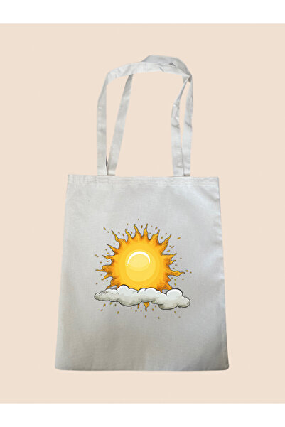 lili hediyelik Сумка з принтом сонця і хмари - велика жіноча сумка через плече
