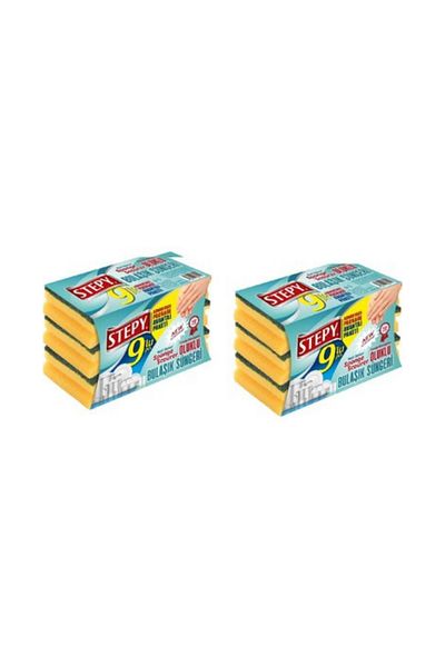 STEPY Corrugated Dish Sponge 9 Pieces X 2 PCS