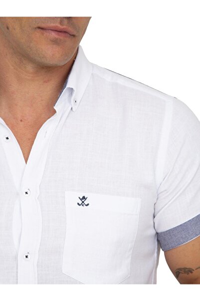 SIR RAYMOND TAILOR GOLF CLUB 1877 Si9810903 - Men's White Regular Fit Comfortable Fit Short Sleeve Shirt