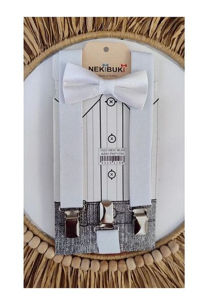 Ufak Adam Boy's Red Bow Tie Suspender Set