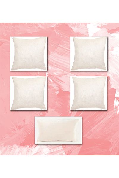 NGY 5-Piece Natural Raw Linen Throw Pillow Cover Suitable for Punch Processing Throw Pillow Cover