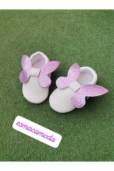 esmacamoda PANTOFI ALBI LILA BEBE