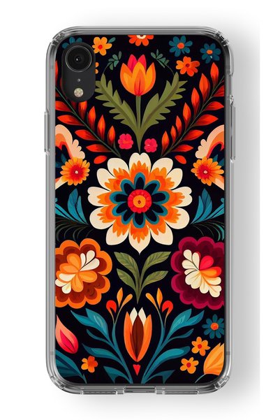 Multitronic حافظة شفافة مطبوعة بتصميم زهور متوافقة مع هاتف Iphone XR