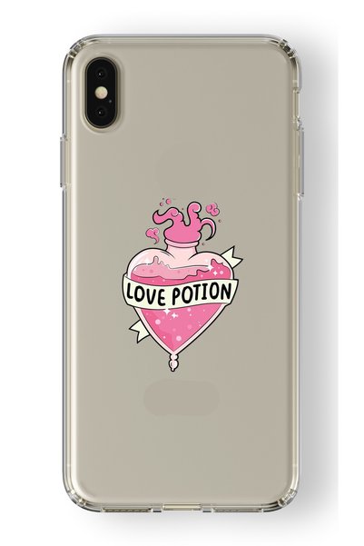Multitronic حافظة شفافة مطبوعة بتصميم Love Potion متوافقة مع هاتف Iphone Xs Max