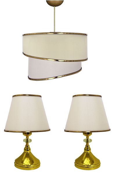 BBY HOME & DESIGN Aciano Model - CHANDELIER, LAMP SHADE and COMMIDINE Set