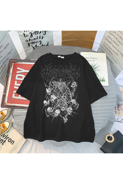 GALASHOP Punk Dark Grunge Gothic Skull T-shirt mod65