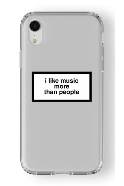 Multitronic حافظة شفافة مطبوعة بتصميم I Like Music متوافقة مع هاتف Iphone XR