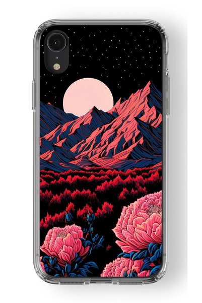 Multitronic حافظة شفافة مطبوعة بتصميم جبلي متوافقة مع هاتف Iphone XR
