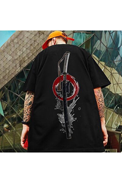 GALASHOP تي شيرت رجالي مطبوع عليه سيف الساموراي الياباني للجنسين Mod56