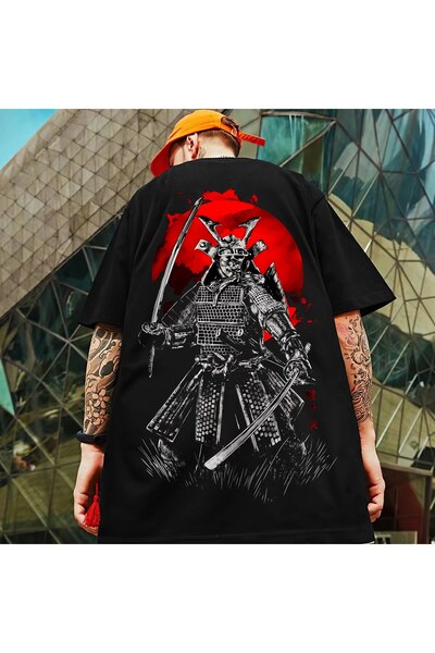 GALASHOP تي شيرت رجالي مطبوع عليه سيف الساموراي الياباني للجنسين Mod61