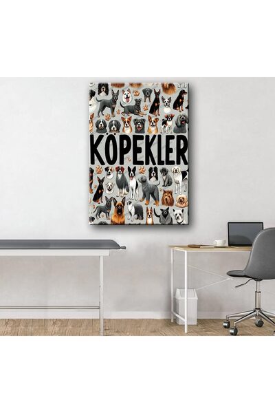 caddeko Pet Center Dekorasyon Veteriner Kliniği Tabloları Köpek Çeşitleri vtr44