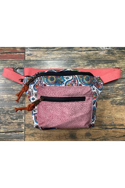 Street Bag Rez Ethnic Authentic Bohemian Waist Bag Daily Travel Usable Large Volume Pink Color